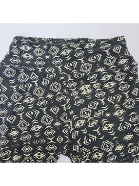 LuLaRoe Womens One Size Leggings Geometric Pattern Gray Stretch Yoga Gym Workout